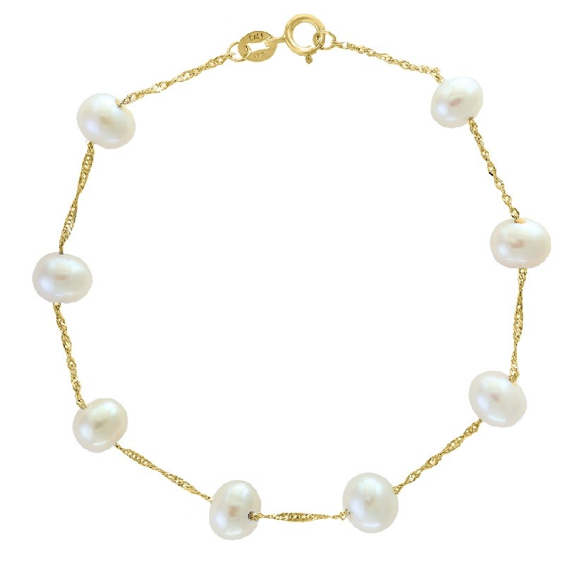 14Y Tin Cup Pearl Bracelet