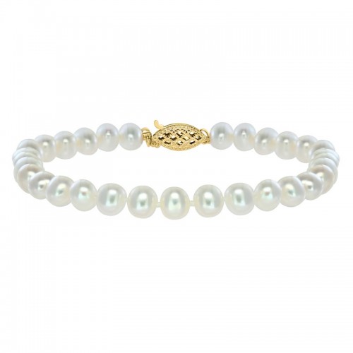 14Y 5x5MM Freshwater Pearl Bracelet
