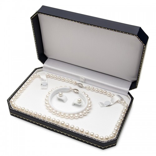6x6.5mm 3 Piece Pearl Set in 14K White Gold