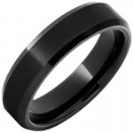 Black Diamond Ceramic Beveled Edge Band with Satin Finish