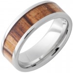 SERINIUM PIPE CUT BAND WITH EXOTIC ZEBRA WOOD INLAY
