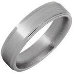 TITANIUM GROOVED EDGE BAND WITH SATIN FINISH