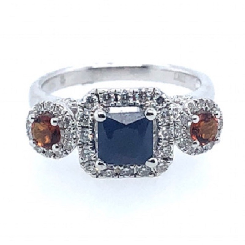 STERLING SILVER  WAR EAGLE RING WITH DIAMONDS