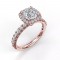 Fana Classic Diamond Halo Engagement Ring in Rose Gold