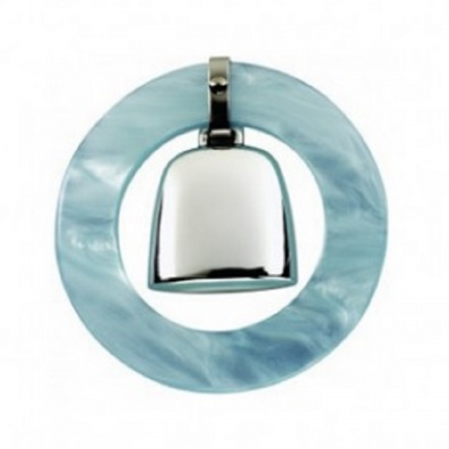 BLUE TEETHING RING RATTLE