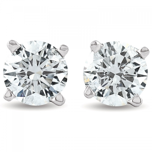 1.00 Carat Diamond Studs in 14K White Gold