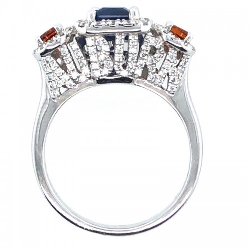Auburn Tigers Ring with Diamonds in White Gold