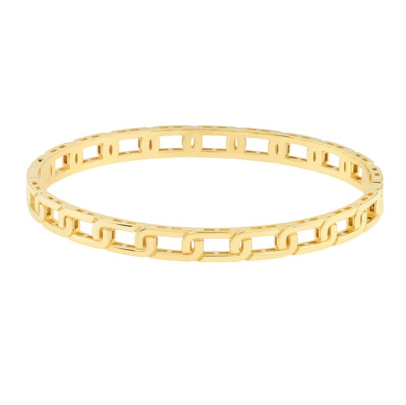 Linked Bangle Bracelet in 14K Yellow Gold