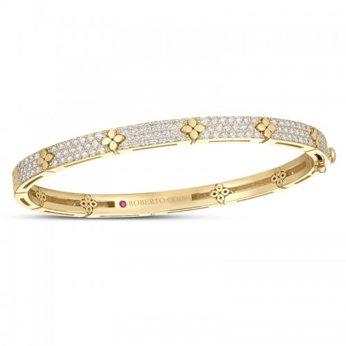 Roberto Coin 18K Love in Verona Narrow Diamond Bangle