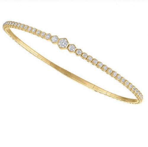 Graduated Honeycomb Diamond Flexi Bangle