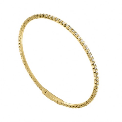 1ct Diamond Flexi Bangle in 14K Yellow Gold