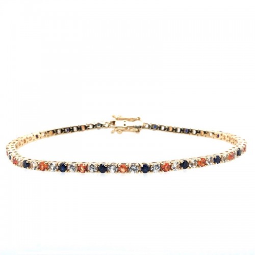 Small Sapphire Spirit Bracelet in 14K Yellow Gold