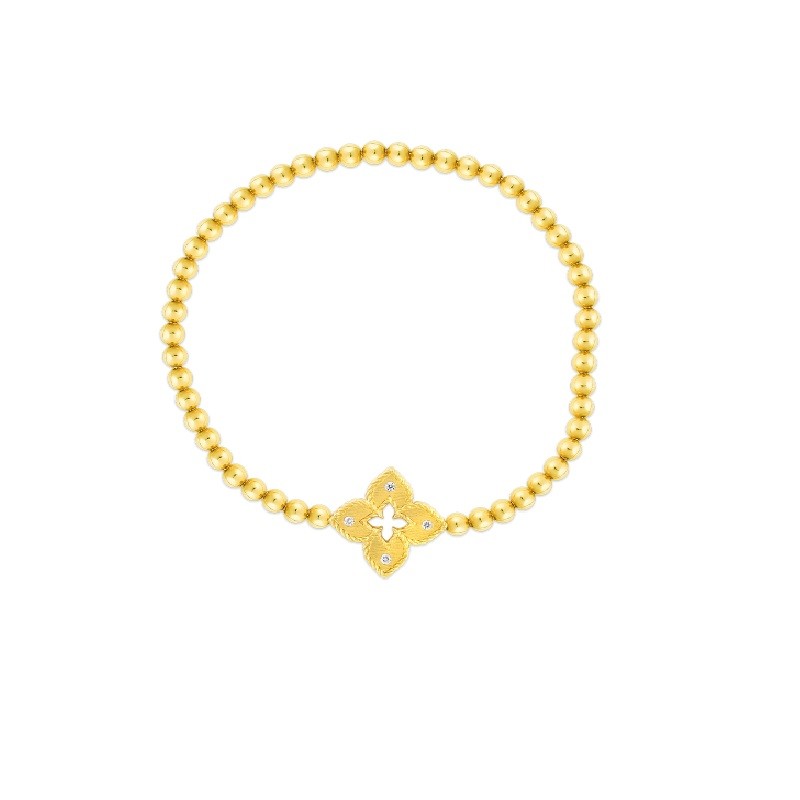 Roberto Coin 18KY Venetian Princess Small Flower Stretch Bracelet