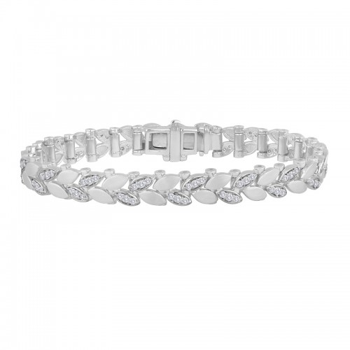 Complete Leaf Bracelet with Diamonds