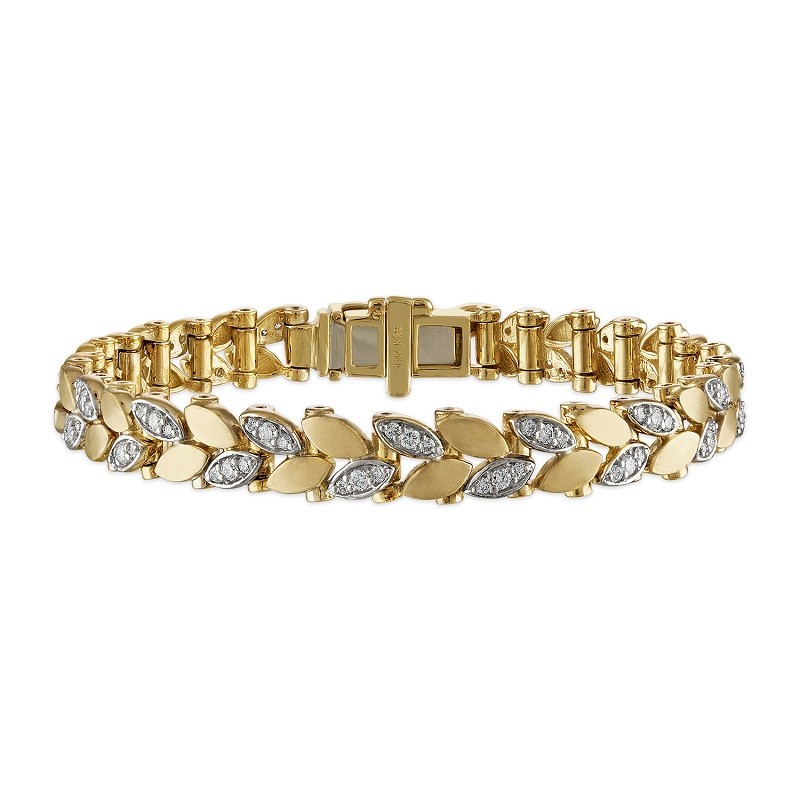 Complete Leaf Bracelet with Diamonds
