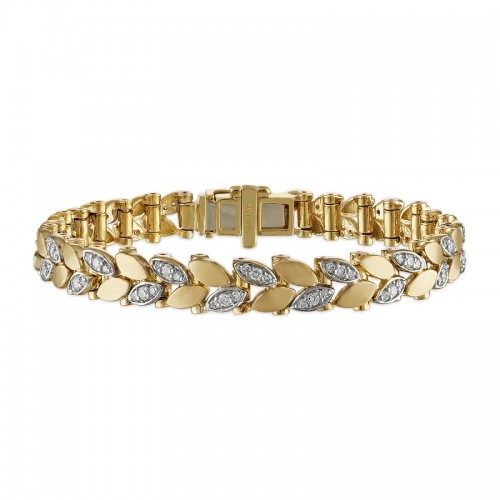Complete Leaf Bracelet with Diamonds