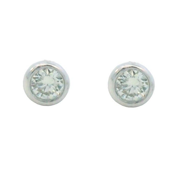 0.10ct Bezel-set Round Diamond Studs