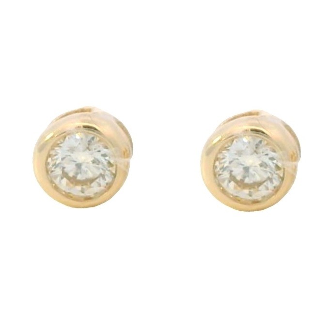 0.10ct Bezel-set Round Diamond Studs