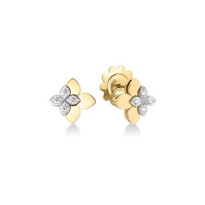 Roberto Coin Love in Verona East to West Diamond Flower Earrings