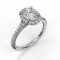 Fana Delicate Oval Shaped Halo and Pav? Band Engagement Ring