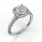 Fana Delicate Cushion Halo Engagement Ring with Pav? Shank