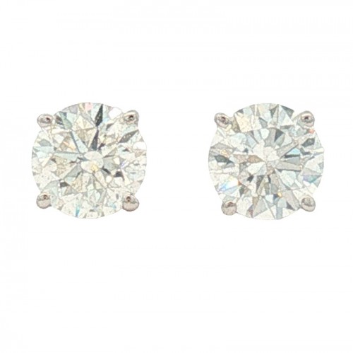 1.07ct Diamond Solitaire Studs in 14K White Gold