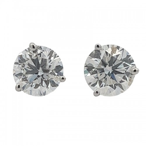 3.01 Carat Diamond Studs in 14K White Gold