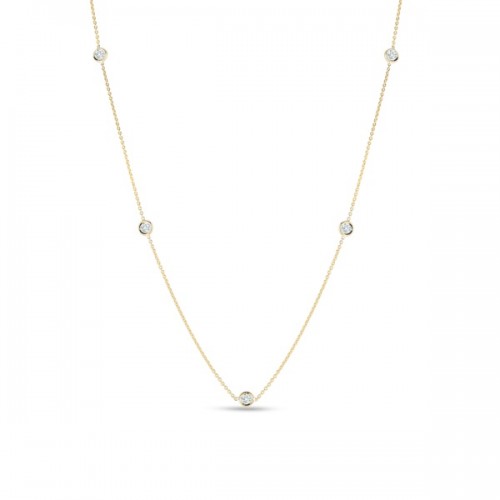 Roberto Coin Diamonds by the Inch Necklace with 5 Diamond Stations