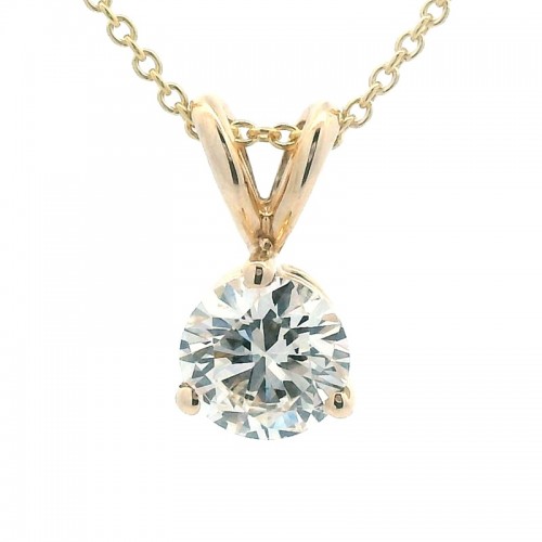 0.50ct Diamond Solitaire Necklace in 14K Yellow Gold