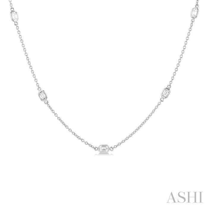 Ashi Emerald Diamond Station Necklace