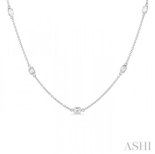 Ashi Emerald Diamond Station Necklace