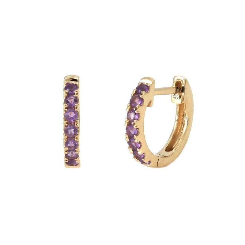 Amethyst Huggie Hoops