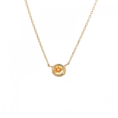 Citrine Bezel Necklace