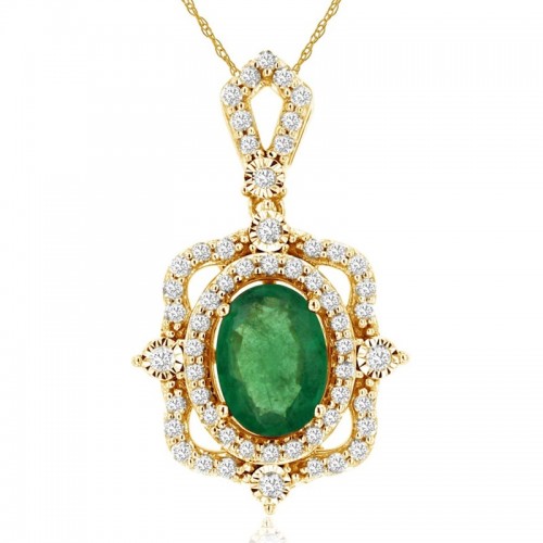 Ornate Emerald and Diamond Necklace