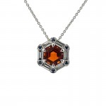 Hexagon Spirit Pendant in White Gold