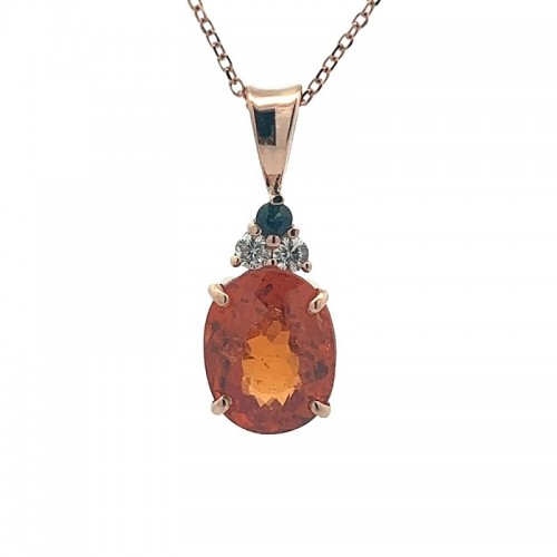 Garnet Spirit Pendant in Rose Gold