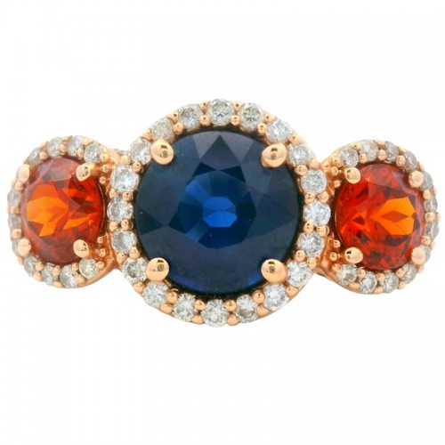 War Eagle Ring with Diamonds in 14K Rose Gold