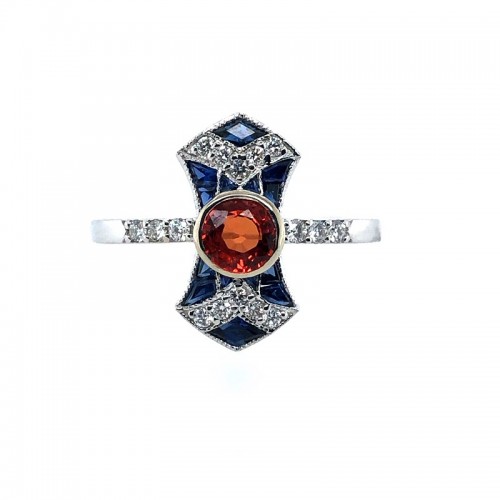 Vintage Sapphire and Diamond Spirit Ring
