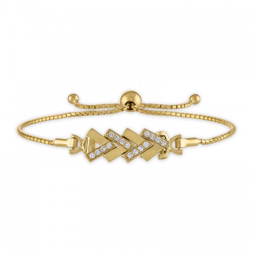 Diamond Herringbone Bolo Bracelet