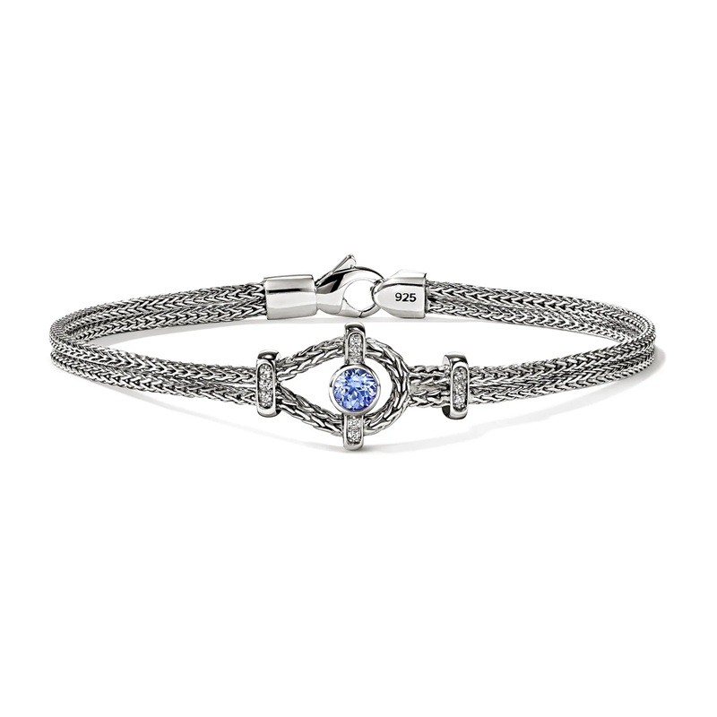 John Hardy 3.6mm Icon Bracelet with Tanzanite and Diamonds