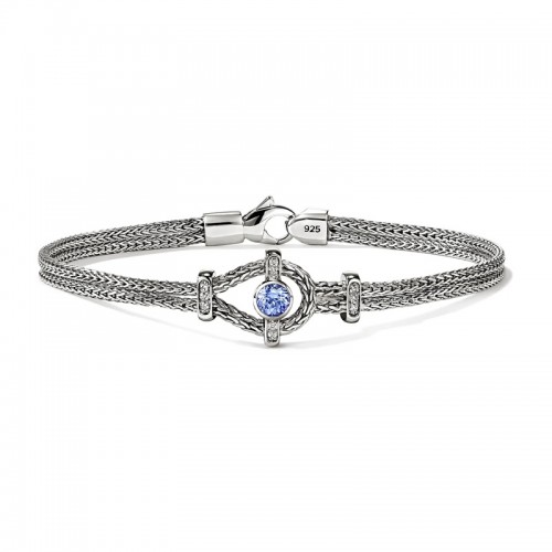 John Hardy 3.6mm Icon Bracelet with Tanzanite and Diamonds