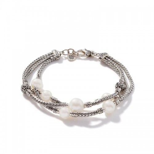 John Hardy Pearl Triple Row Bracelet