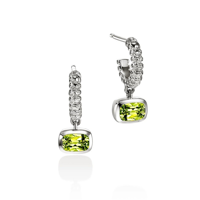 John Hardy Heishi Sterling Silver Drop Earrings with Peridot