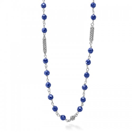 Lagos Caviar Icon Ultramarine Ceramic Beaded Necklace