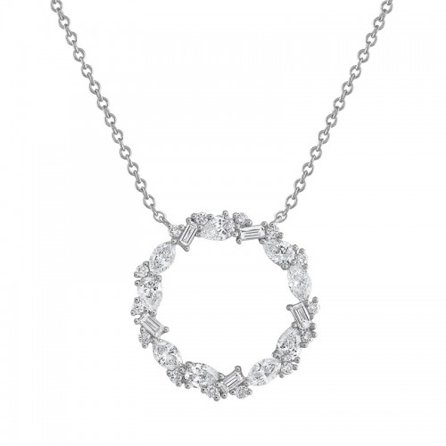 Mosaic Diamond Circle Necklace