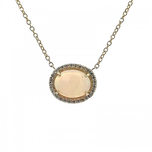 E2W Opal Necklace  with Halo