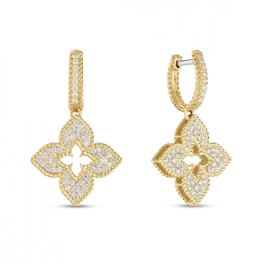 Roberto Coin Medium Venetian Princess Flower Dangle Earrings