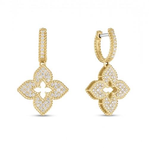 Roberto Coin Medium Venetian Princess Flower Dangle Earrings