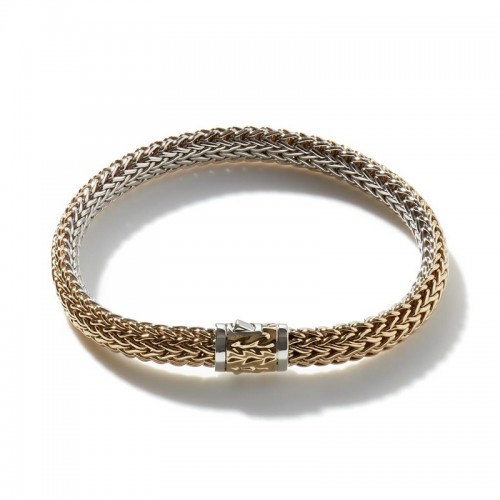 John Hardy 6.5mm Reversible Silver and Gold Bracelet