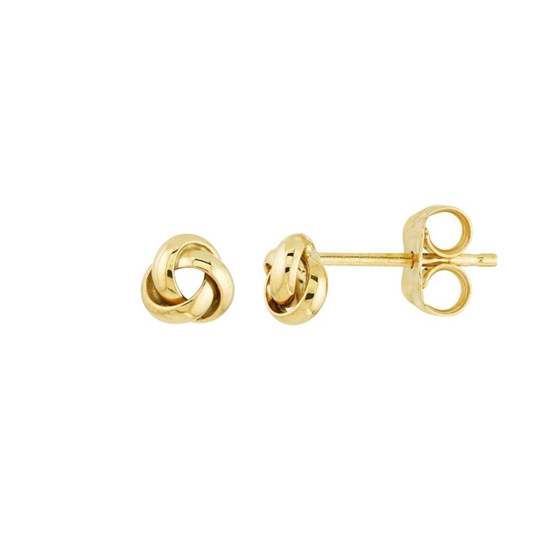 Mini Love Knot Studs in 10K Yellow Gold